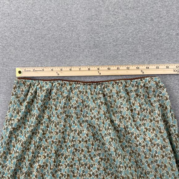 Vintage Dressbarn Y2K Midi Skirt 14/16 Teal Brown Funky Retro Flare Hem Fairy - Picture 4 of 13